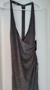 Lulu's Long Black Shimmery Formal Dress